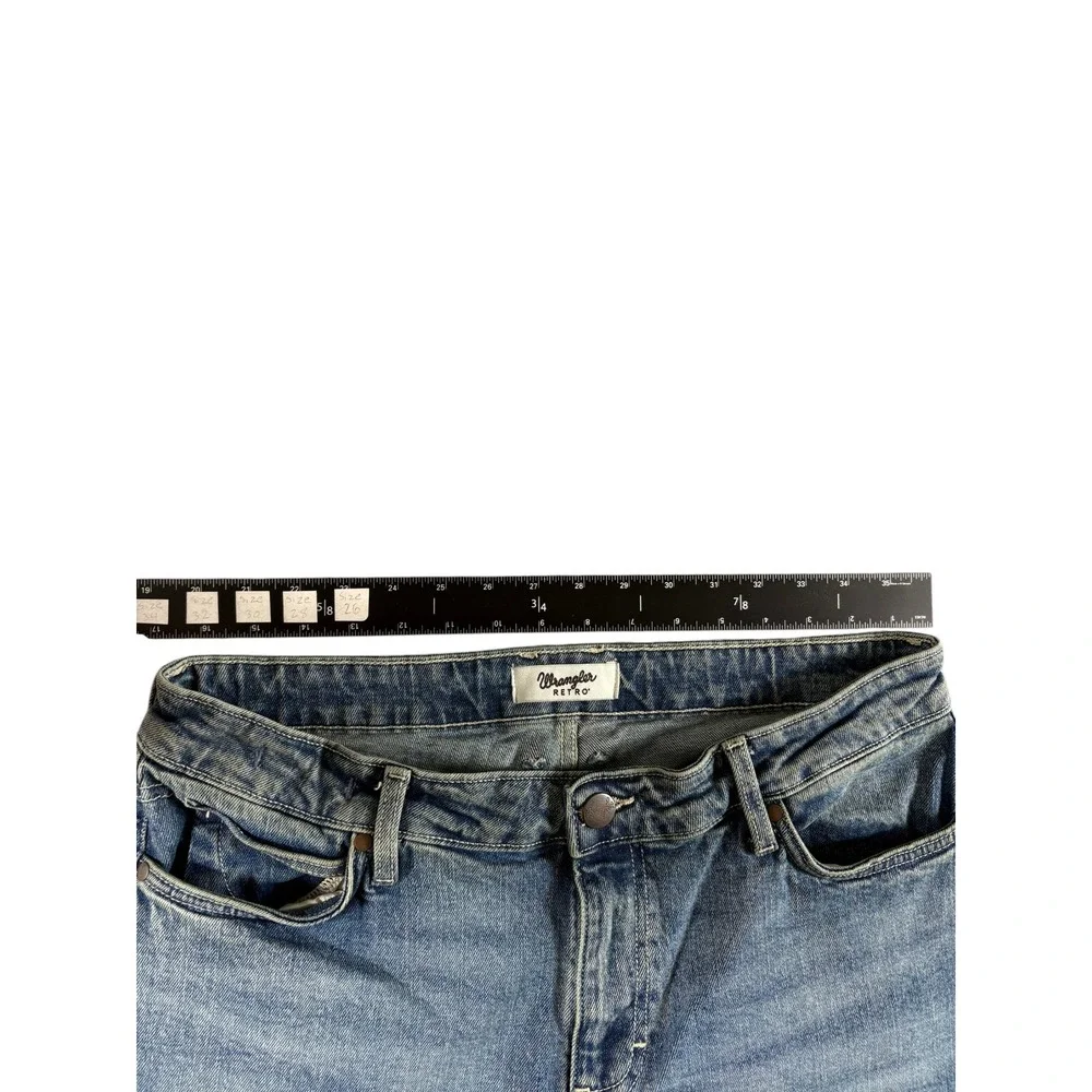 Wrangler Retro Slim Bootcut Jeans Mens 32x34 Blue Medium Wash Faded‎ 112352977